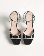 Valentino Bowow Platform Sandal In Moiré Fabric With Crystals 115Mm - Image 5